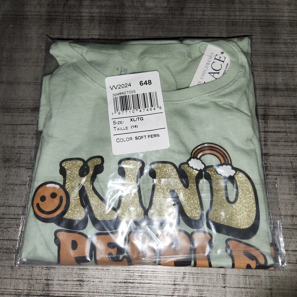 NWT The Children's Place Green 'Kind People' Graphic Tee